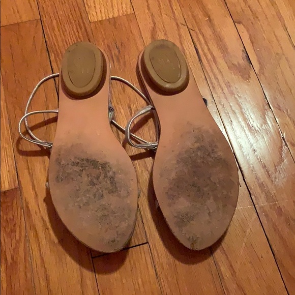 Stuart Weitzman Metallic Silver Jeweled Sandals - Picture 5 of 6